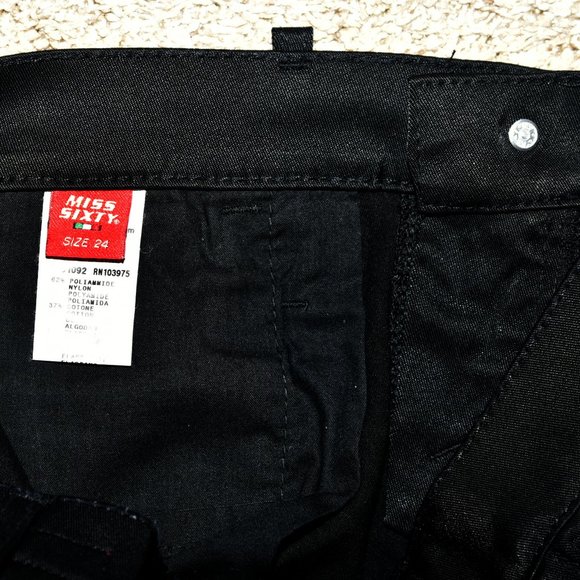 Rare vintage Miss Sixty "J Lot" black low-rise skinny pants, sz 24 - Picture 6 of 7